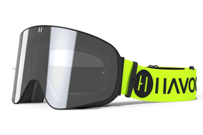 Elusive Infinity Goggles | Havoc Neon, Silver and Black | Off-Road and Motocross Riders