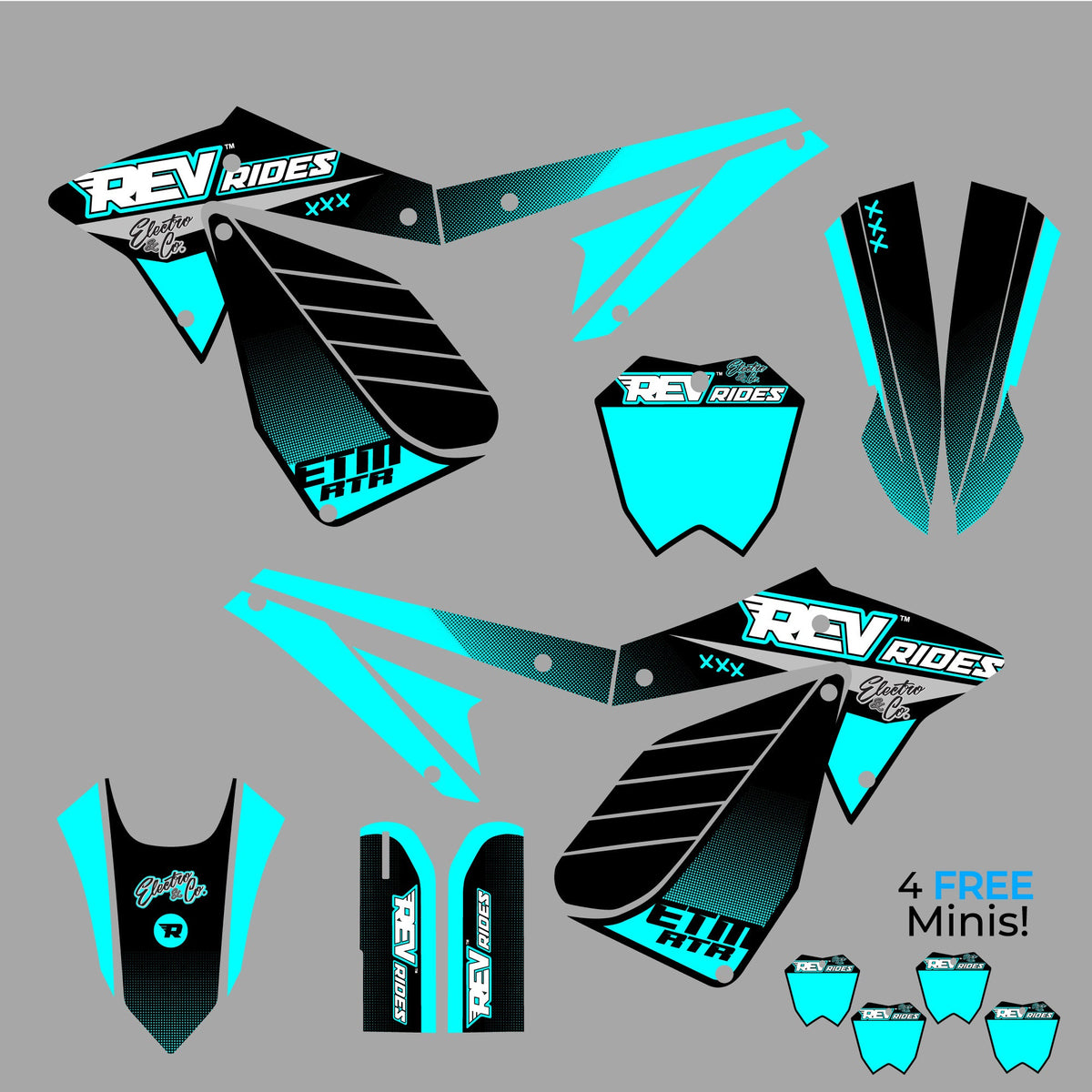 Red Rtr Graphics Kit Electro & Co ETM RTR Graphics & Decal Sets | Multiple Colorways Availa ...