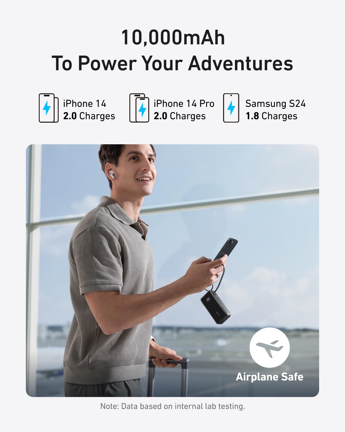 Anker Fusion Power Bank 10K, 30W | USB-C or Lightning Devices