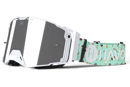 Helios Goggles | Havoc Popsicle White and Silver Mirror | Off-Road and Motocross Riders