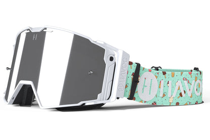 Helios Goggles | Havoc Popsicle White and Silver Mirror | Off-Road and Motocross Riders