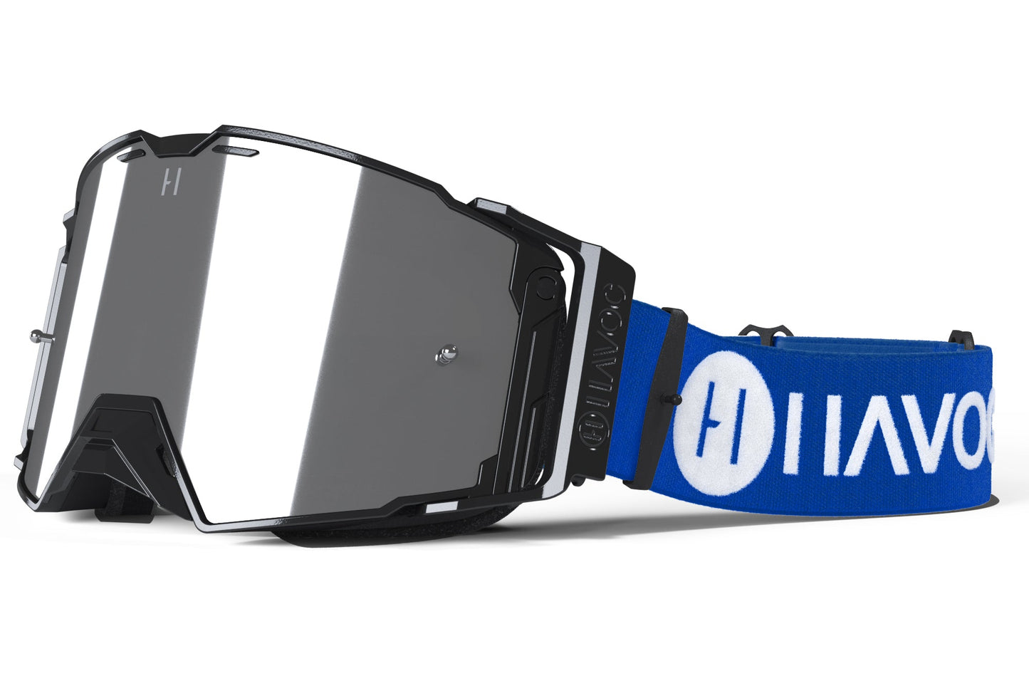 Prophet Helios Goggles | Havoc Blue, Black and Silver Mirror | Off-Road and Motocross Riders