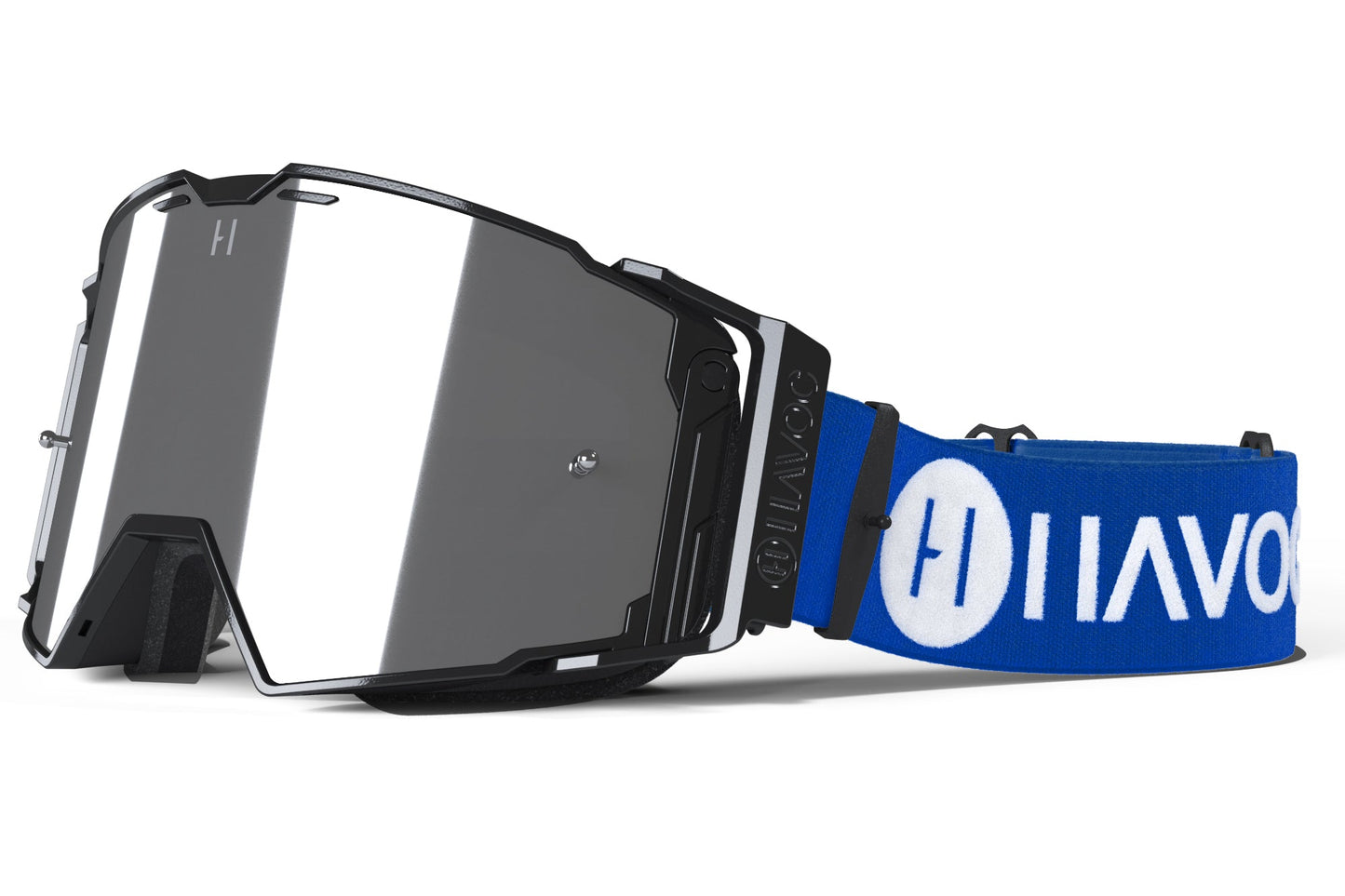 Prophet Helios Goggles | Havoc Blue, Black and Silver Mirror | Off-Road and Motocross Riders