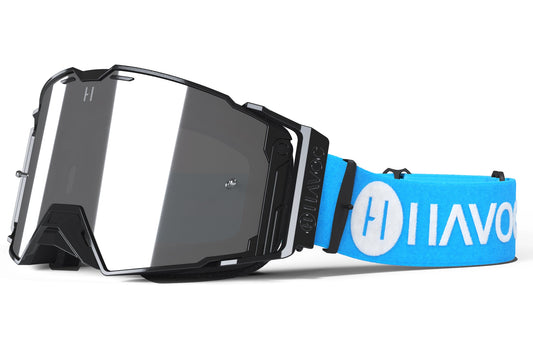 Prophet Helios Goggles | Havoc Blue, Black and Silver Mirror | Off-Road and Motocross Riders