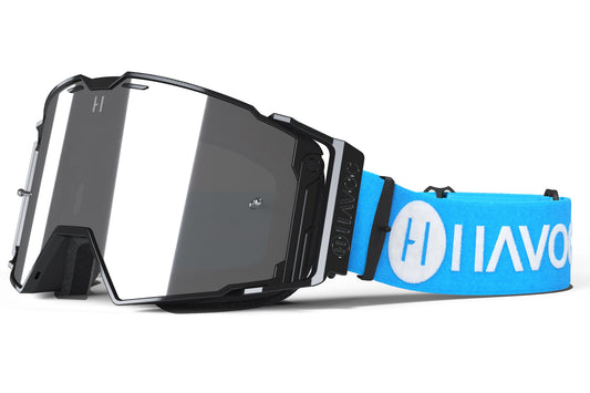 Prophet Helios Goggles | Havoc Blue, Black and Silver Mirror | Off-Road and Motocross Riders