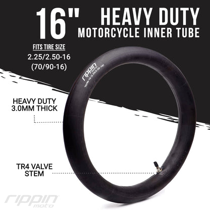 70/90-16 (2.25/2.5-16) Heavy Duty 16" Inner Tube 3mm Thick - REVRides