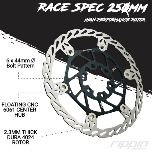 Rippin Moto 250mm Race Spec Oversize Front Brake Rotor w/ bracket bundle for Eride pro