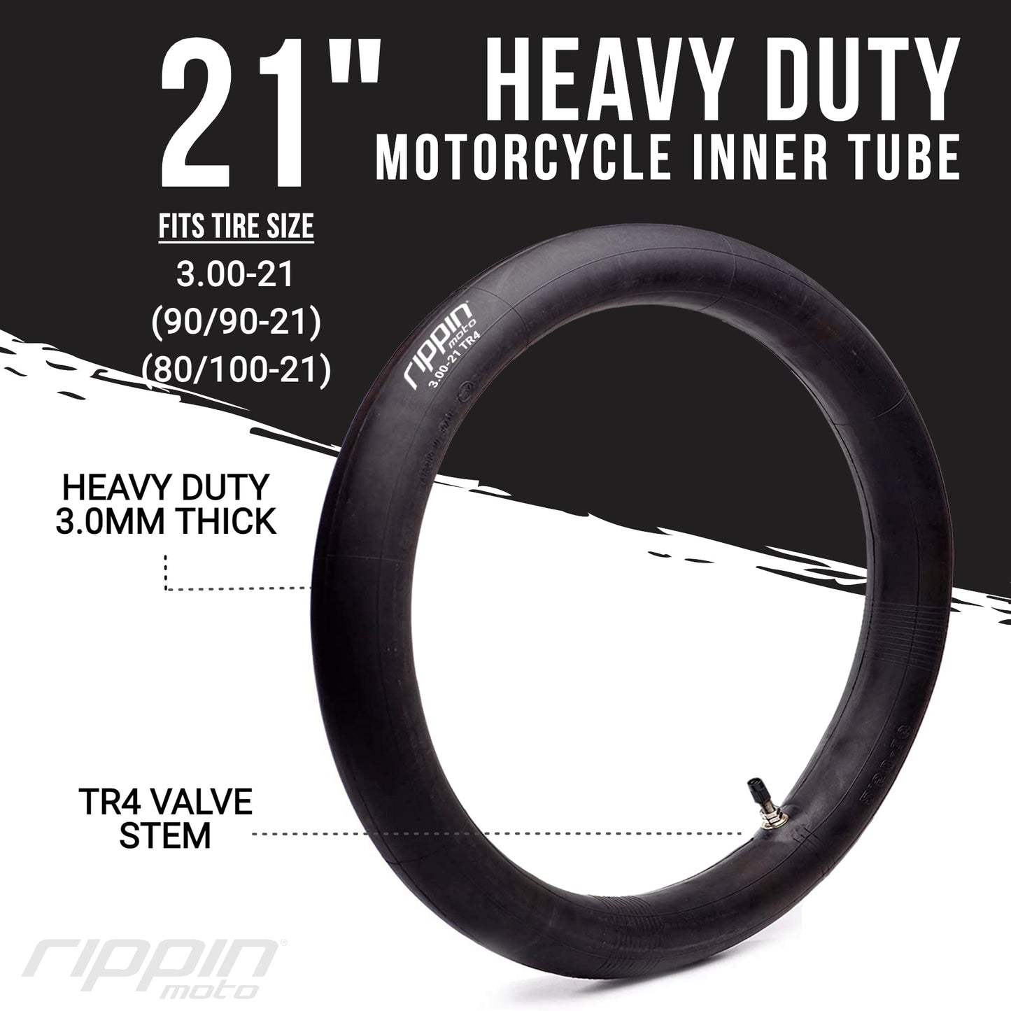 90/90-21 (3.00 x 21) Heavy Duty 21" Inner Tube 3mm Thick - REVRides