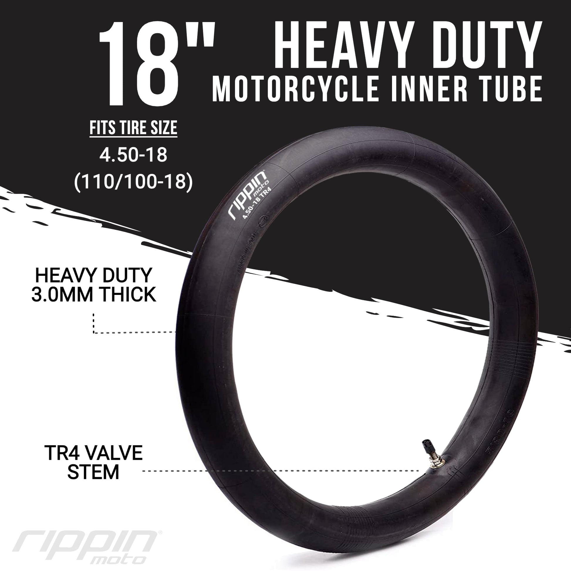 110/100-18 (4.5 x 18) Heavy Duty 18" Inner Tube 3mm Thick - REVRides