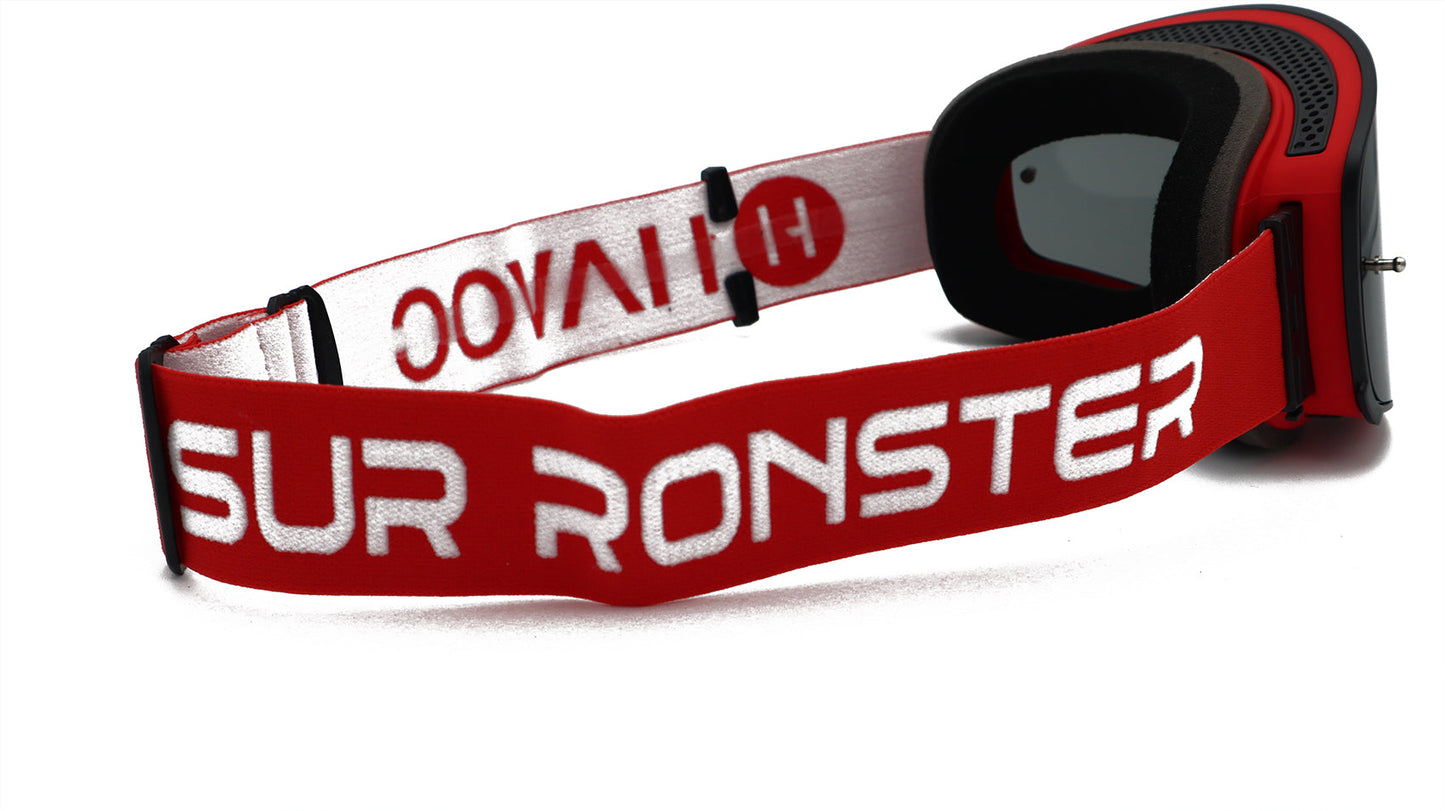 Helios Goggles | Havoc x Surronster Black and Silver Mirror | Off-Road and Motocross Riders