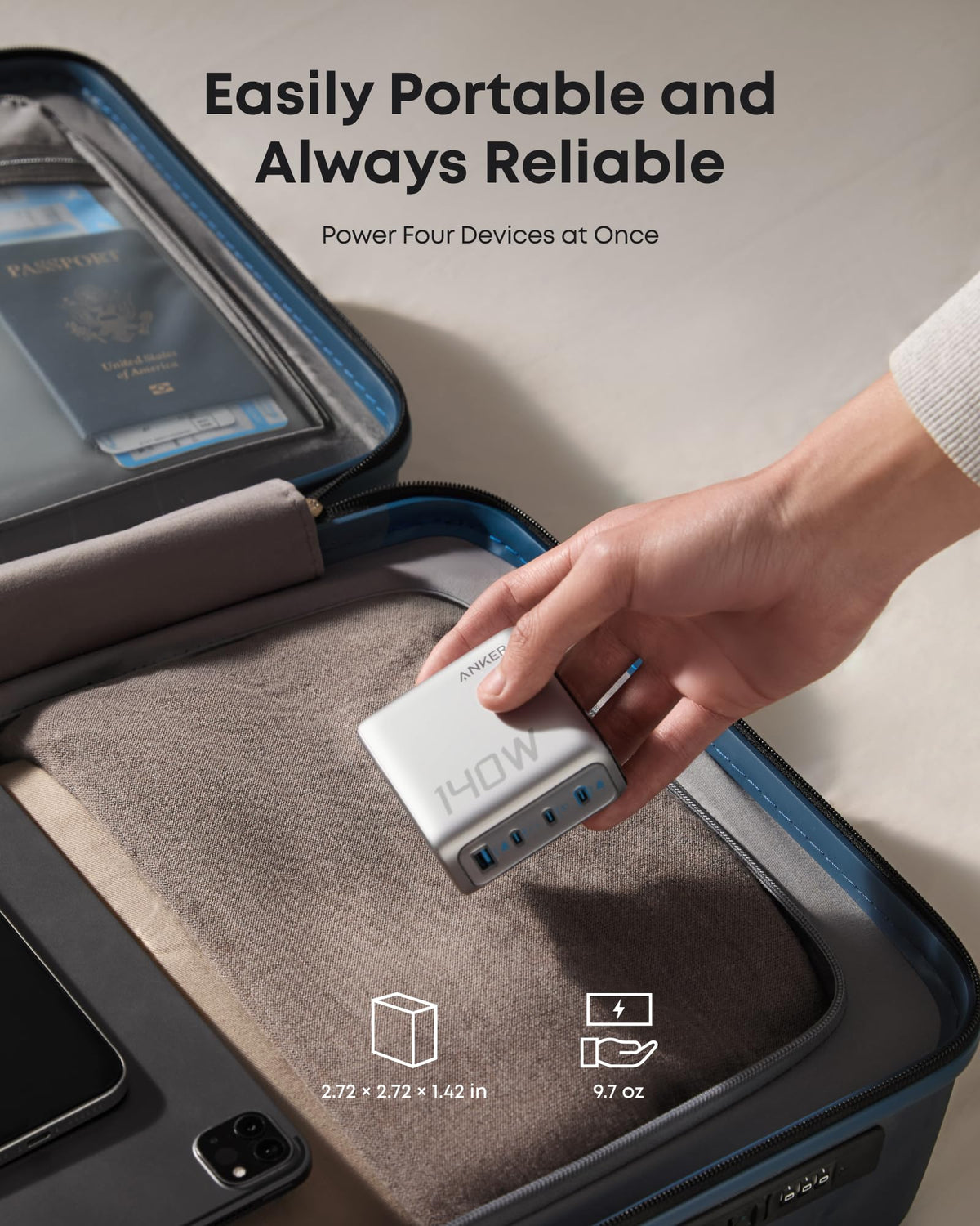 Anker Laptop Power Bank 25K, 165W with Built-In Cables | Laptops & Ride-Day Electronics