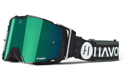 States Helios Goggles | Havoc Black and Green | Off-Road and Motocross Riders
