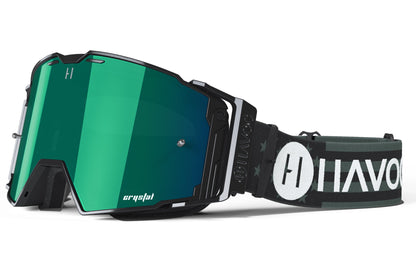 States Helios Goggles | Havoc Black and Green | Off-Road and Motocross Riders