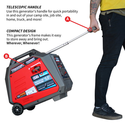 Tomahawk TG4500iEFI 4500W EFI Inverter Generator | E-Moto Charging & Backup Power