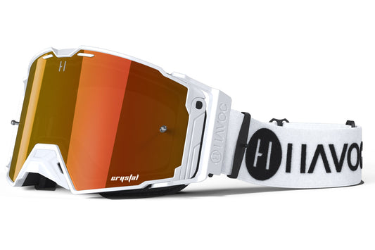 Tempest Helios Goggles | Havoc White and Red Crystal HD | Off-Road and Motocross Riders