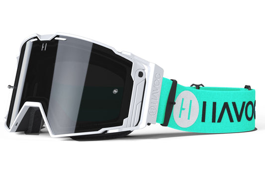 Tiffany Helios Goggles | Havoc Blue, White and Smoke | Off-Road and Motocross Riders
