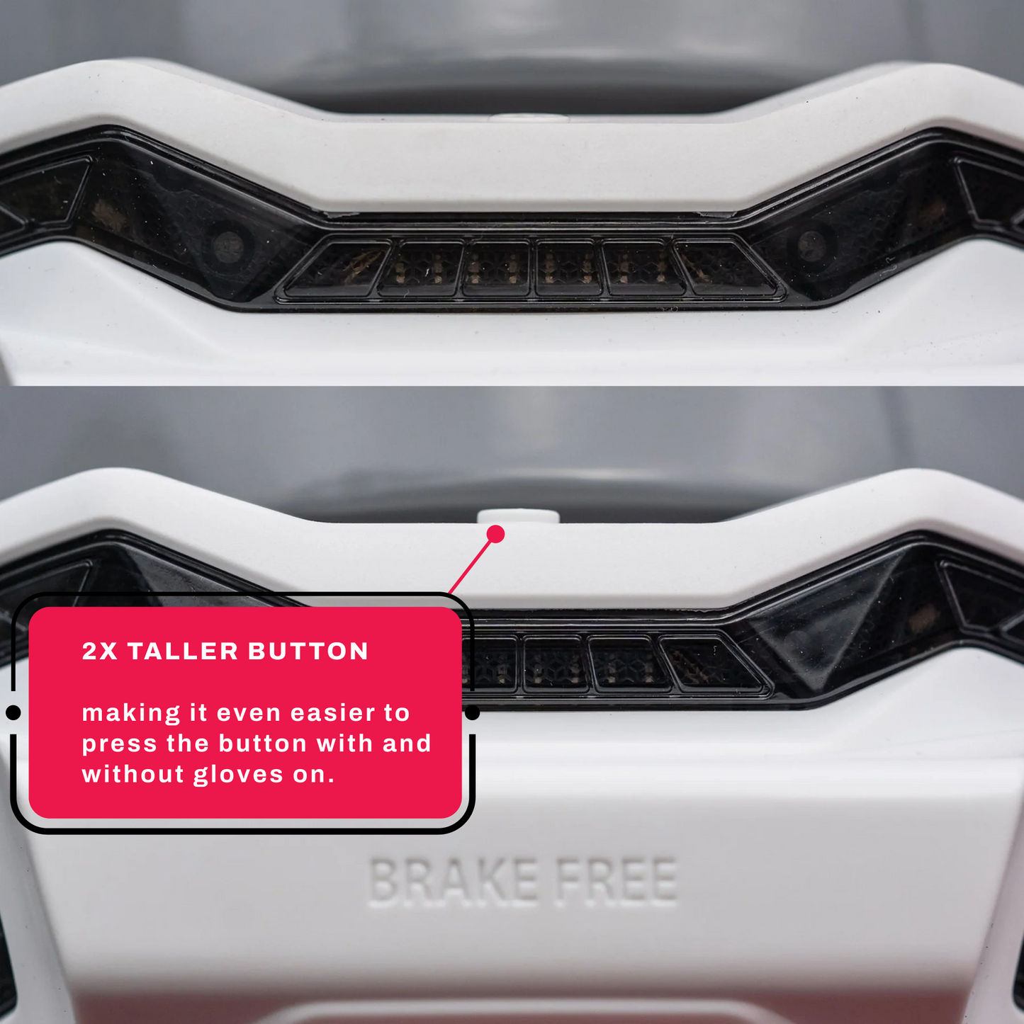 White Brake Free LED Brake Light  USB-C
