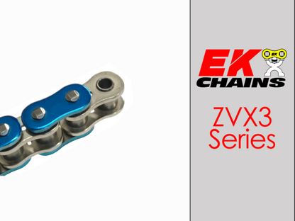 EK 520 MVXZ Quadra-X Ring Chain (Colors)  120 Link | For Electric and Street Motorcycles Colored Chain Built for Strength, Style