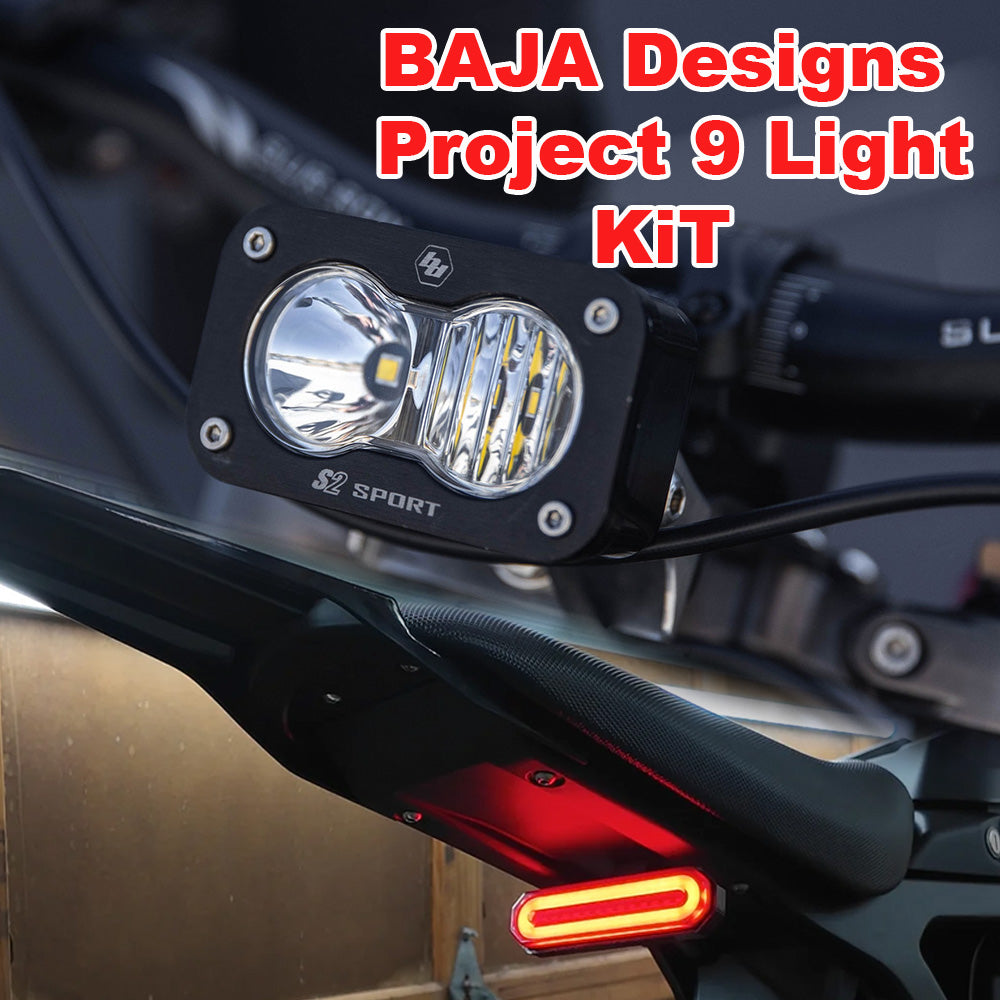 Baja Designs S2 Sport Headlight + Project 9 CYBERLIGHT V2 Bundle | By Baja Designs & Project 9 | For Sur-Ron, E Ride Pro, and Talaria Electric Bikes