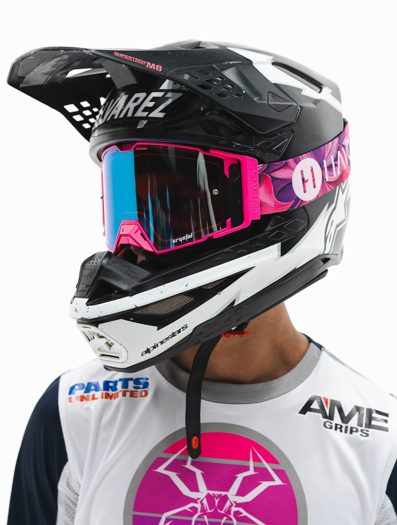 Helios Blossom Goggles | Havoc Flower Strap, Pink and Rose Crystal HD | Off-Road and Motocross Riders