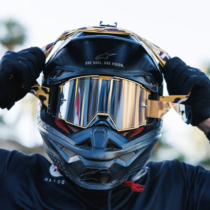 Cheetah Helios Goggles | Havoc Gold and Silver Mirror | Off-Road and Motocross Riders