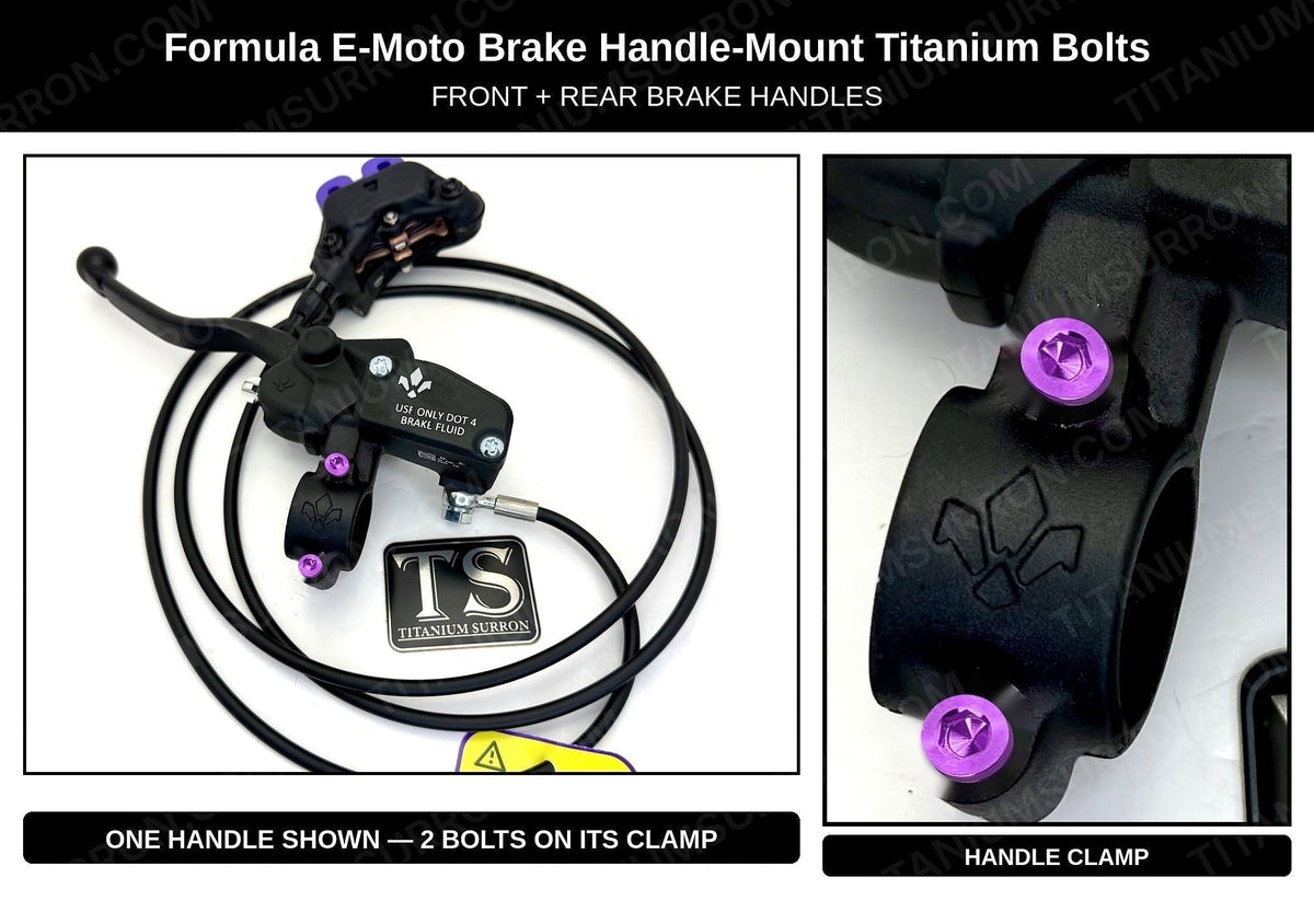 Titanium Brake Handle Mount Bolts | Formula E-Moto Brakes