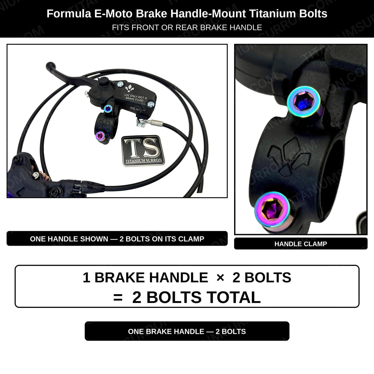 Titanium Brake Handle Mount Bolts | Formula E-Moto Brakes