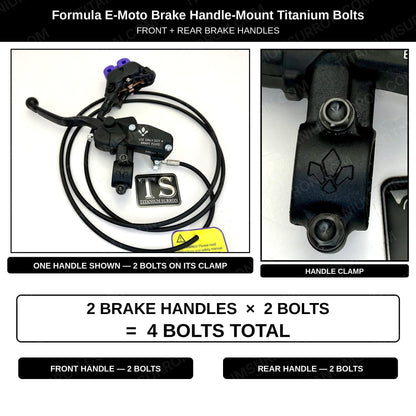 Titanium Brake Handle Mount Bolts | Formula E-Moto Brakes