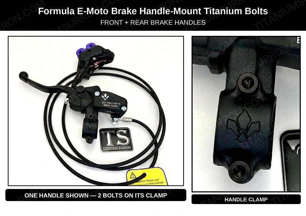 Titanium Brake Handle Mount Bolts | Formula E-Moto Brakes