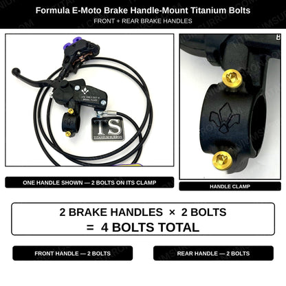 Titanium Brake Handle Mount Bolts | Formula E-Moto Brakes