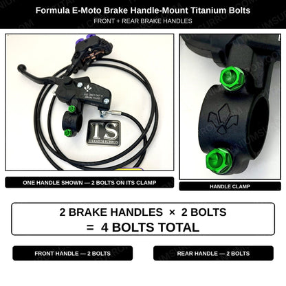 Titanium Brake Handle Mount Bolts | Formula E-Moto Brakes