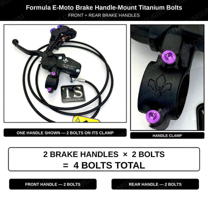 Titanium Brake Handle Mount Bolts | Formula E-Moto Brakes