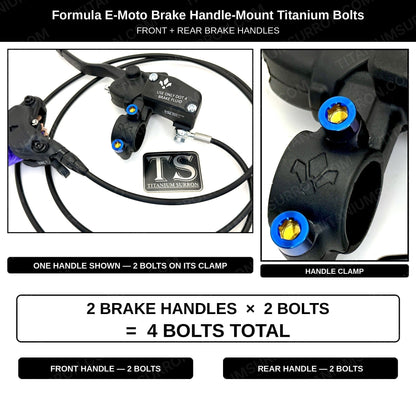 Titanium Brake Handle Mount Bolts | Formula E-Moto Brakes