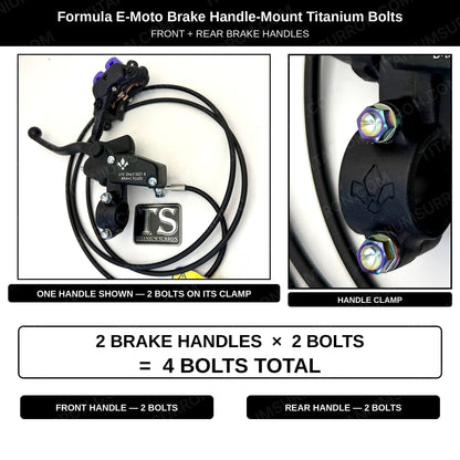 Titanium Brake Handle Mount Bolts | Formula E-Moto Brakes