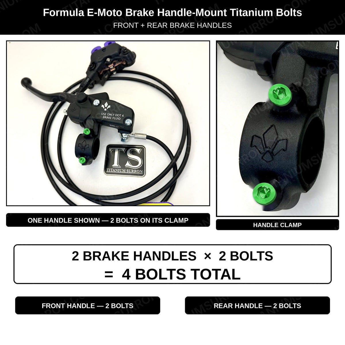 Titanium Brake Handle Mount Bolts | Formula E-Moto Brakes