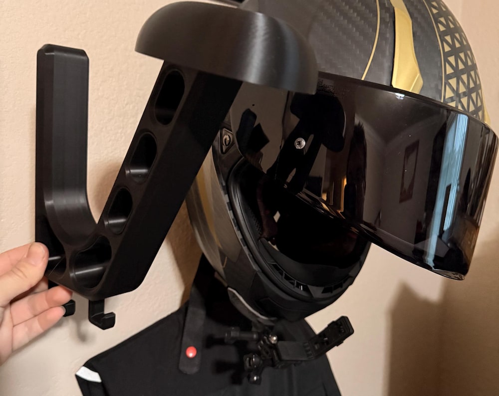 Heavy-Duty Helmet Wall Mount | Motorcycle and Riding Gear Storage