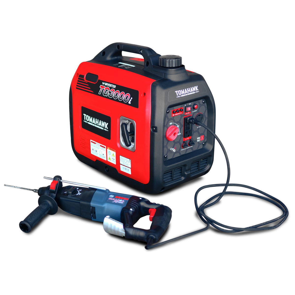 Tomahawk TG3000i 3000W Inverter Generator | Super Quiet E-Moto Charging, & Backup Power