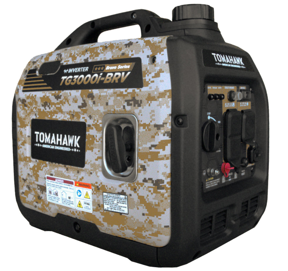 Tomahawk TG3000i-BRV 3000W Camo Inverter Generator | E-Moto Charging & Backup Power