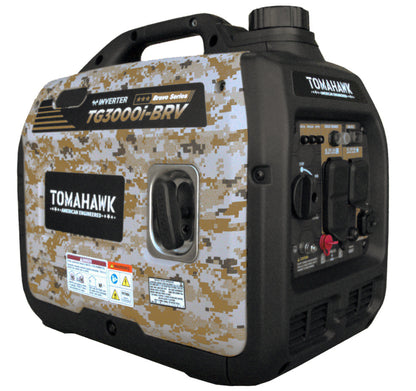 Tomahawk TG3000i-BRV 3000W Camo Inverter Generator | E-Moto Charging & Backup Power