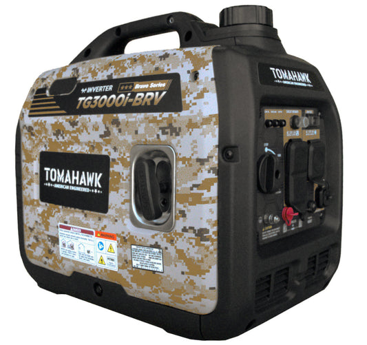 Tomahawk TG3000i-BRV 3000W Camo Inverter Generator | E-Moto Charging & Backup Power