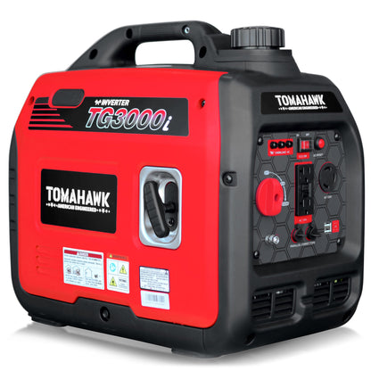 Tomahawk TG3000i 3000W Inverter Generator | Super Quiet E-Moto Charging, & Backup Power