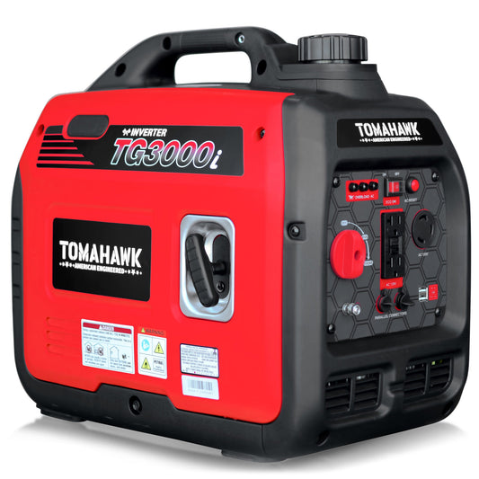 Tomahawk TG3000i 3000W Inverter Generator | Super Quiet E-Moto Charging, & Backup Power