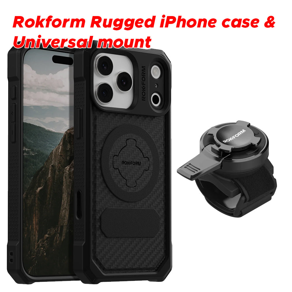 Rugged Case + Universal Mount Bundle | By ROKFORM | For iPhone 13–17 Series