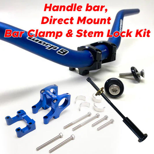 Warp 9 Handlebar, Direct Mount Bar Clamp & Stem Lock Kit | For Most Emotos | By Warp 9