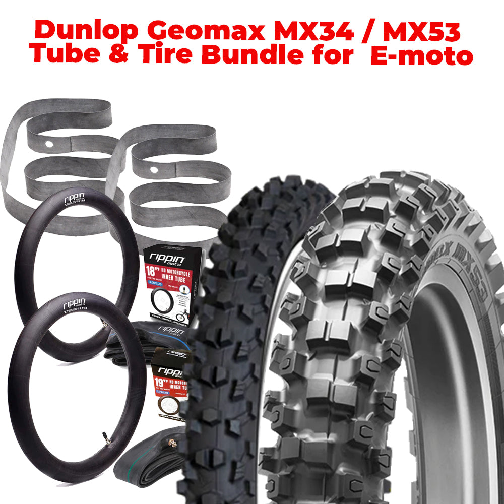 Dunlop Geomax MX34 / MX53 Tube & Tire Bundle | For Sur-Ron, E-Ride Pro, Talaria and More