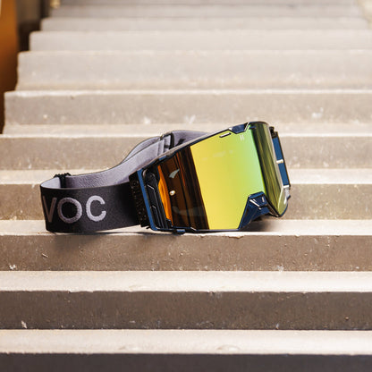Obsidian Helios Goggles | Havoc Black and Gold | Off-Road and Motocross Riders