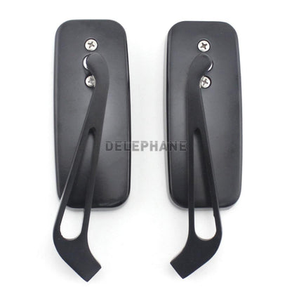 Sport 360-Degree Bicycle Moto Mirror | Black Aluminum Arm with Blue Anti-Glare Lens