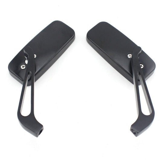 Sport 360-Degree Bicycle Moto Mirror | Black Aluminum Arm with Blue Anti-Glare Lens