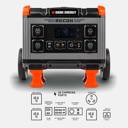 Dark Energy Recon 2000 Portable Power Station | E-Moto Charging, Overlanding & Off-Grid Power
