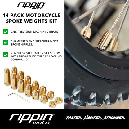 Rippin Moto 14 Pack Spoke Wheel Weights - REVRides